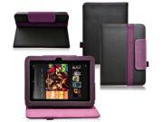 Ionic 2 Tone Designer Leather Case for Amazon Kindle Fire HD 7 Inch Black Purple