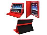 Designer Leather Case for iPad iPad 2 The New iPad Black Red