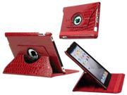 Rotating Stand Case for New Apple iPad 3 Red