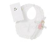 Elegant Baby Girl s Christening Gift Set Includes 100% Cotton Bib Wall Hanging Porcelain Cross Bible. Gift Boxed