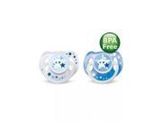 Philips AVENT BPA Free Nighttime Infant Pacifier 0 6 Months 2 Count Colors May Vary