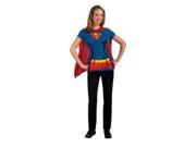 DC Comics Super Girl T Shirt With Cape Red X Large