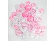 Translucent Clear Pink Assorted Shaped Acrylic Gems for Vase Filler Table Scatters or Decorations