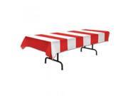 Red White Stripes Tablecover Party Accessory 1 count 1 Pkg
