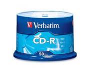 Verbatim 94691 700 MB 52x 80 Minute Branded Recordable Disc CD R 50 Disc Spindle