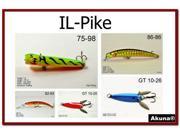 Akuna Pack of 5 Lures for fishing of Pike and Northern in each of the 50 states
