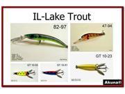 Akuna Pack of 5 Lures for Lake Trout fishing in each of the 50 states