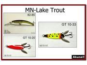 Akuna Pack of 3 Lures for Lake Trout fishing in each of the 50 states
