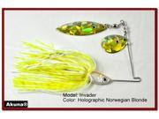 Akuna Invader Willow Colorado Holographic Twin Blades Spinnerbait various sizes and colors