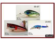 Akuna Pack of 3 Crankbait Lures for Bass fishing in each of the 50 states