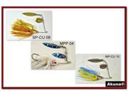 Akuna Pack of 3 Spinnerbait Lures for Bass fishing in each of the 50 states