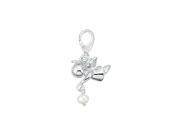 Genuine Zable TM Product. 925 Sterling Silver Angel Charm with Pearl Clip on Bead Charm.