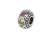 Genuine Zable TM Product. 925 Sterling Silver Multicolored Crystals Bead Charm.