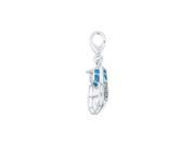 Genuine Zable TM Product. 925 Sterling Silver Enamel Sailboat Clip on Bead Charm.