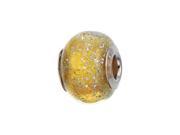 Genuine Zable TM Product. 925 Sterling Silver Gold with Silver Flecks Round Bead Charm.