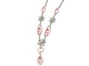Genuine Chisel TM Necklace. Stainless Steel Flowers Pink Ceramic 22 w 2in ext. Necklace. 100% Satisfaction Guaranteed.