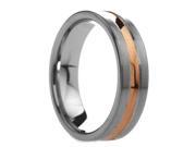 6 mm Mens Tungsten Carbide Rings Rose Gold Plated Groove Includes Engraving Size 4 14