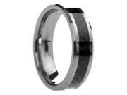 6 mm Mens Tungsten Carbide Ring Black Carbon Fiber Inlay Includes Engraving Size 5 13
