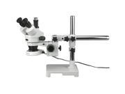 3.5X 90X Trinocular Zoom Stereo Microscope w Boom Stand 80 LED Light