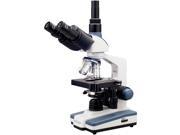 40X 1600X LED Lab Trinocular Compound Microscope w 3D Two Layer Mechanical Stage
