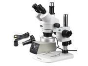 3.5X 90X Stereo Zoom Microscope w Aluminum 80 LED Light 3MP Camera
