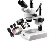 3.5x 90x Trinocular Zoom Microscope Dual Halogen Camera
