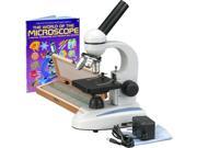 40X 1000X Metal Frame Glass Lens Student Microscope 50 Prepared Slides Book