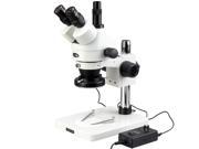 7X 45X Trinocular Inspection Dissecting Zoom Stereo Microscope 144 LED Light