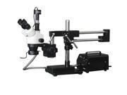 3.5 90X Stereo Boom Microscope with 5MP Camera Fiber Optic Light