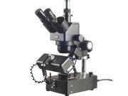 10X 40X Jewelry Gem Trinocular Stereo Microscope with Three Lights