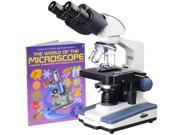 40X 2000X LED Lab Binocular Compound Microscope with 3D Stage Microscope Book