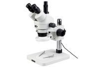 7X 45X Inspection Dissecting Trinocular Zoom Stereo Microscope 144 LED Light