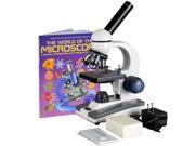 40X 1000X Glass Lens Metal Frame C F LED Compound Microscope Slide Kit Book