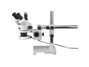 7X 90X Trinocular Zoom Stereo Microscope on Boom Stand w 80 LED Light