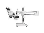 7X 90X Binocular Stereo Zoom Microscope with Double Arm Boom Stand