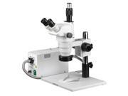 3.35X 45X Stereo Zoom Microscope with Fiber Optical Ring Light