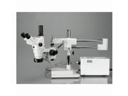 2X 225X Advanced Boom Trinocular Stereo Microscope with Fiber Optic Ring Light