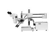 6.7X 225X Binocular Stereo Zoom Microscope On 3D Double arm Boom Stand
