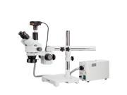 AmScope 7X 90X Trinocular Stereo Zoom Microscope with Fiber Optic Ring Illuminator and 14MP USB3.0 Camera