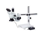 AmScope 7X 90X Trinocular Zoom Stereo Microscope on Boom Stand with a 144 LED Light