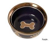 Ethical Pet Ritz Copper Rim Dog Dish Purple 5 Inch 6890