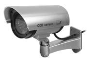 Indoor Outdoor Dummy Camera Waterproof with a Flashing Blinking Red LED Light Maximize Your Security Minimize Your Cost Imitation Body in Gray