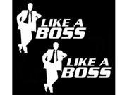 Pack of 2 iJDMTOY Cool Funny Like A Boss Die Cut Decal Vinyl Stickers