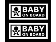 Pack of 2 iJDMTOY JDM Style Baby On Board Safe Warning Die Cut Decal Vinyl Stickers