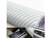 24 by 48 inches 3D Twill Weave White Silver Carbon Fiber Vinyl Sheet