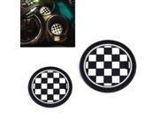 2 73mm Black White Checkered Checkerboard Pattern Soft Silicone Cup Holder Coasters For MINI Cooper R55 R56 R57 R58 R59 Front Cup Holders