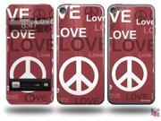 Love and Peace Pink Decal Style Vinyl Skin fits Apple iPod Touch 5G IPOD NOT INCLUDED