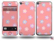 Pastel Flowers on Pink Decal Style Vinyl Skin fits Apple iPod Touch 5G IPOD NOT INCLUDED