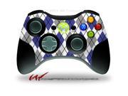 XBOX 360 Wireless Controller Decal Style Skin Argyle Blue and Gray CONTROLLER NOT INCLUDED