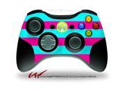 XBOX 360 Wireless Controller Decal Style Skin Kearas Psycho Stripes Neon Teal and Hot Pink CONTROLLER NOT INCLUDED